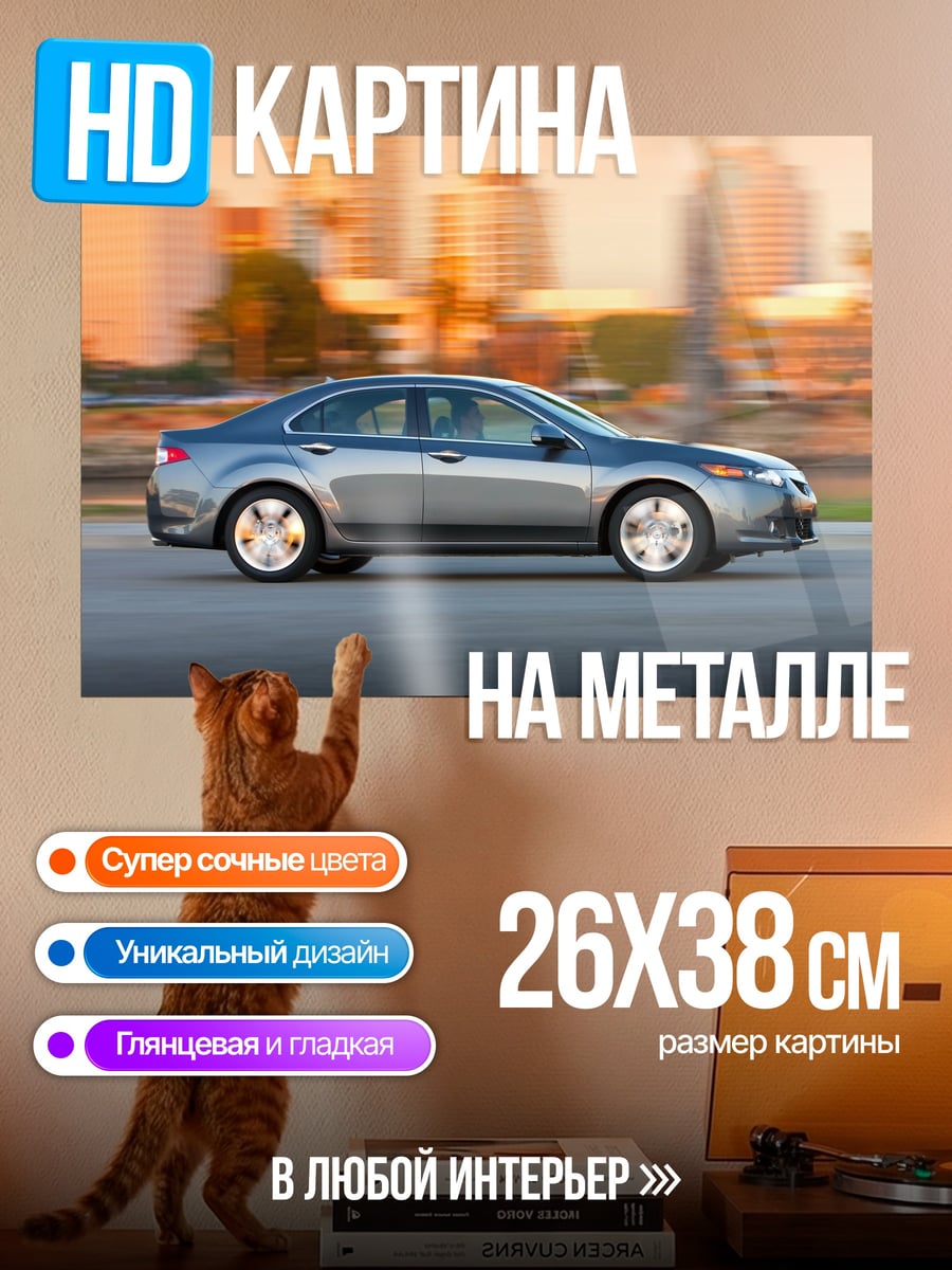 Картина на металле Автомобиль в движении