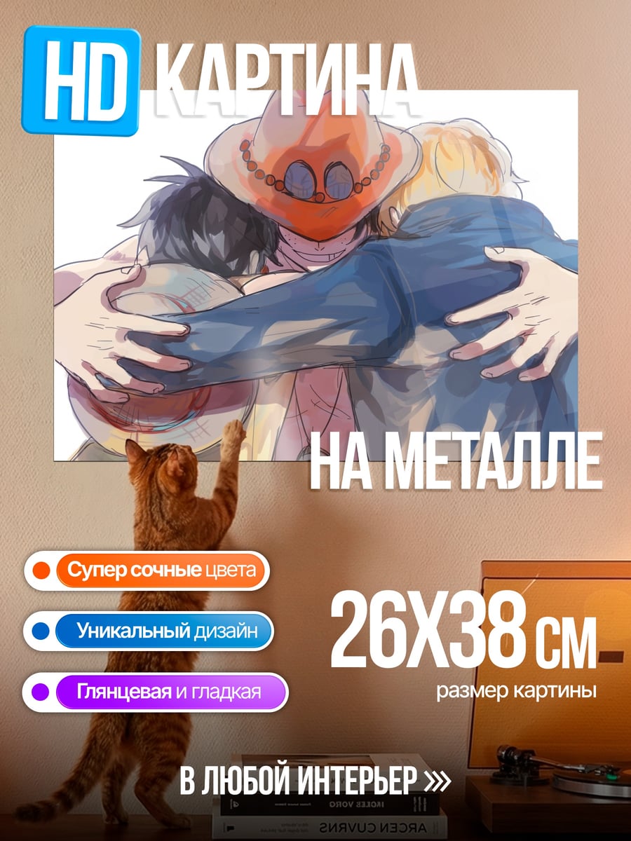 Картина на металле Братья Луффи и Сабо