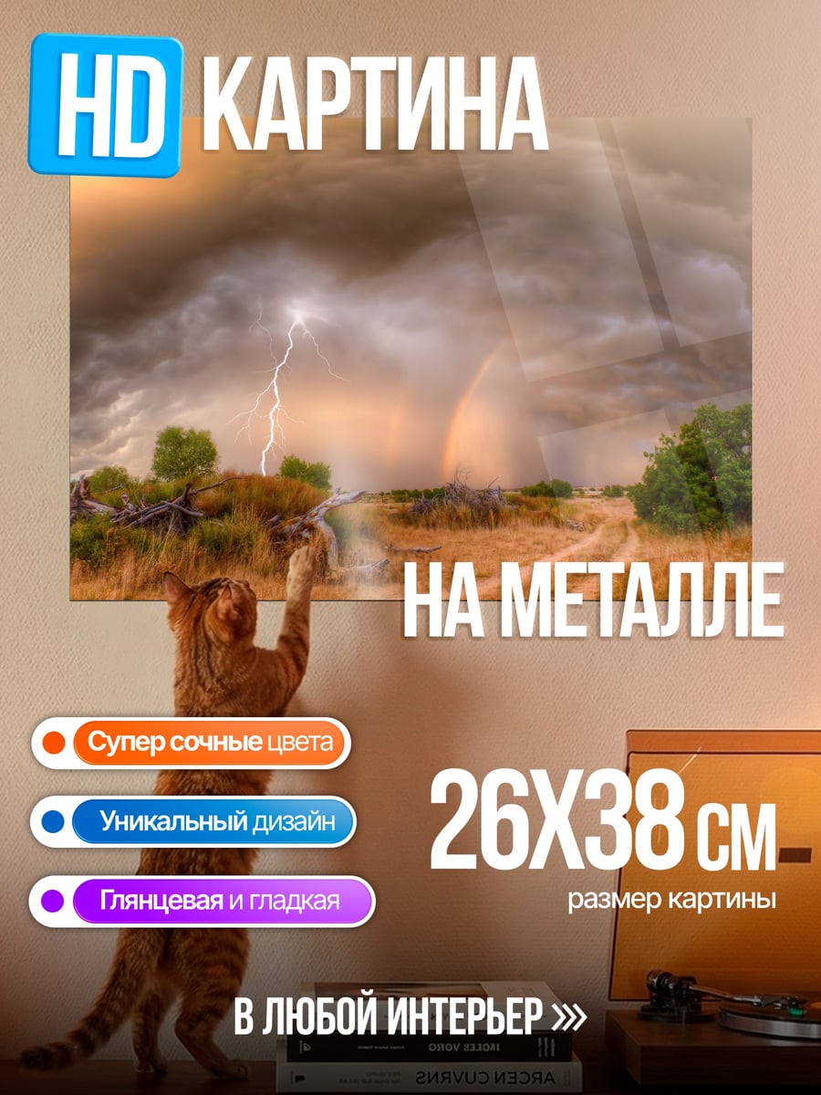 Картина на металле Грозовой пейзаж