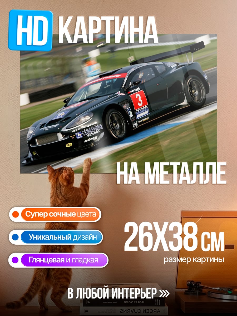 Картина на металле Гоночный автомобиль