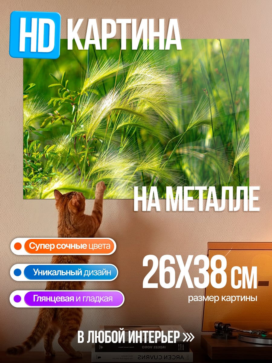 Картина на металле Колосья на ветру