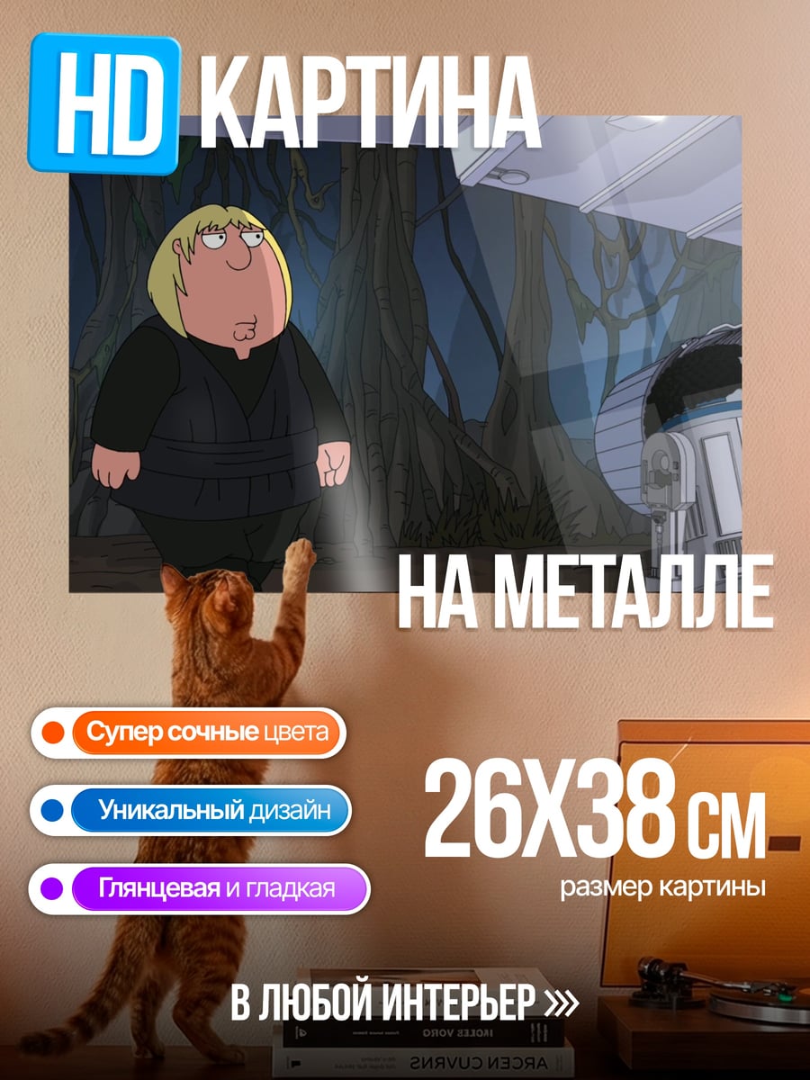 Картина на металле Крис Гриффин и R2-D2