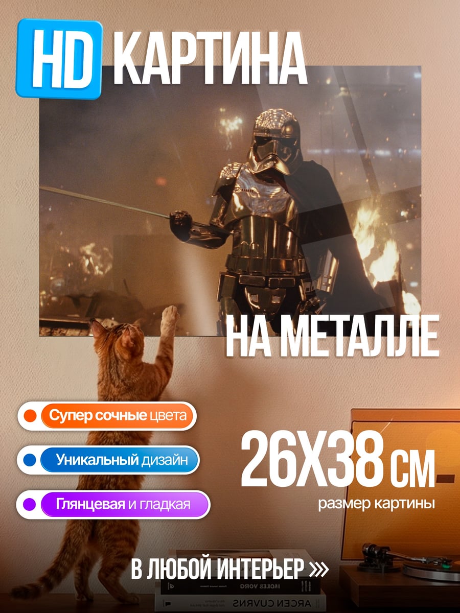Картина на металле Золотой штурмовик