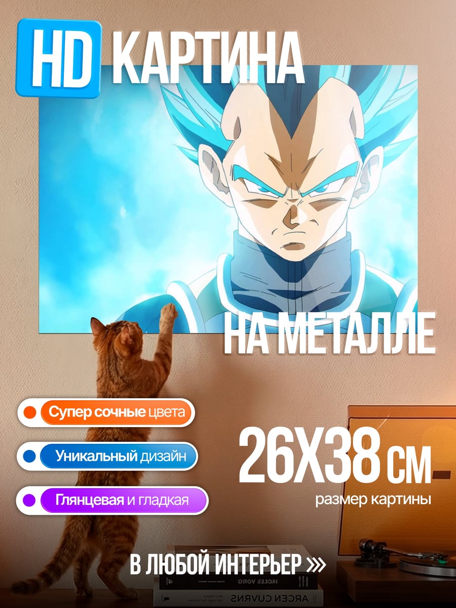 Картина на металле Веджета Супер Сайян