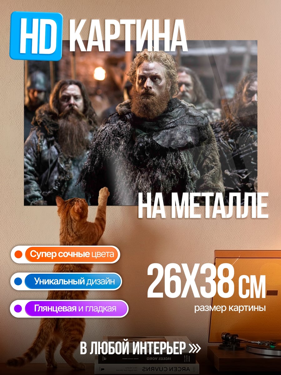 Картина на металле Викинги с бородой