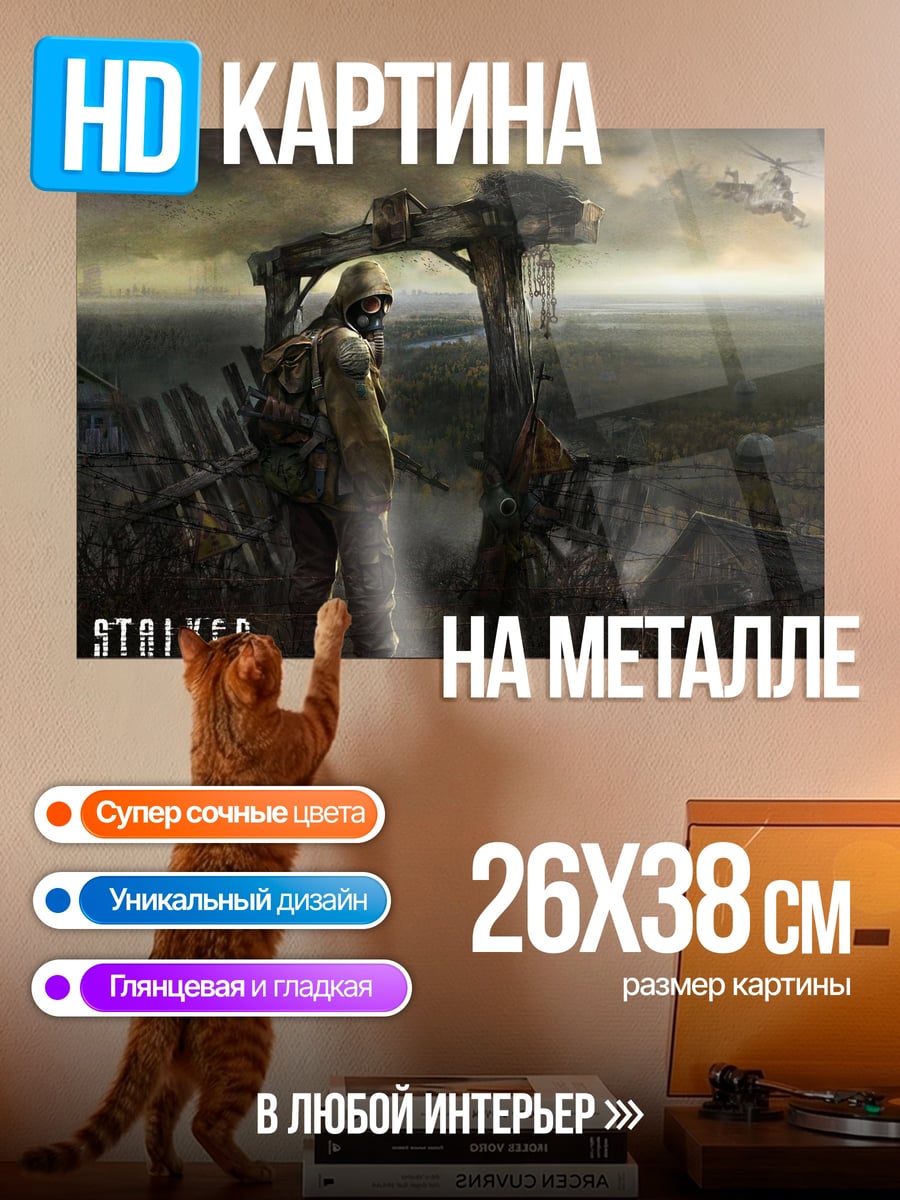 Картина на металле Сталкер в аномалии