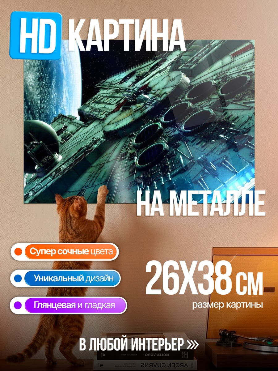Картина на металле Сокол Тысячелетия