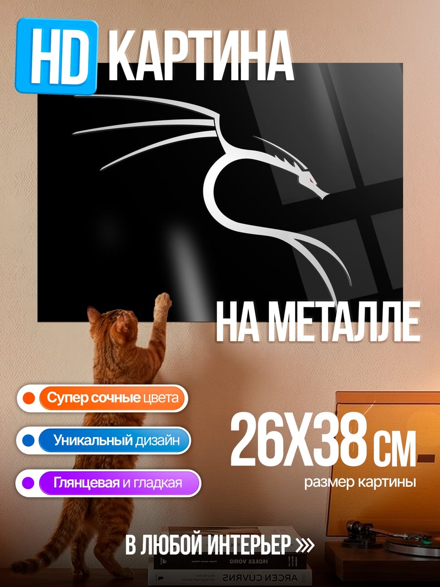 Картина на металле Дракон Кали Линукс