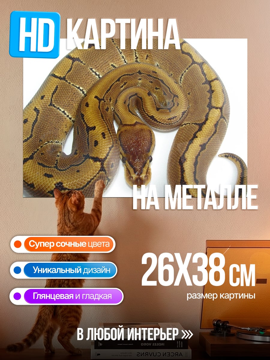 Картина на металле змея полосатая