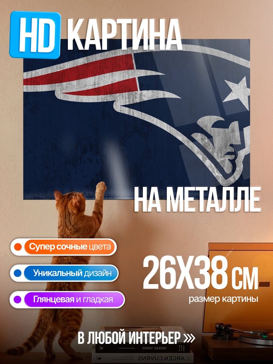 Картина на металле Логотип Нью-Ингленд Пэтриотс