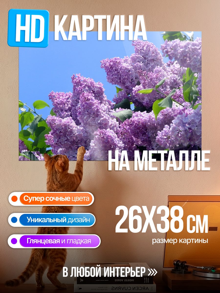 Картина на металле Цветущая сирень
