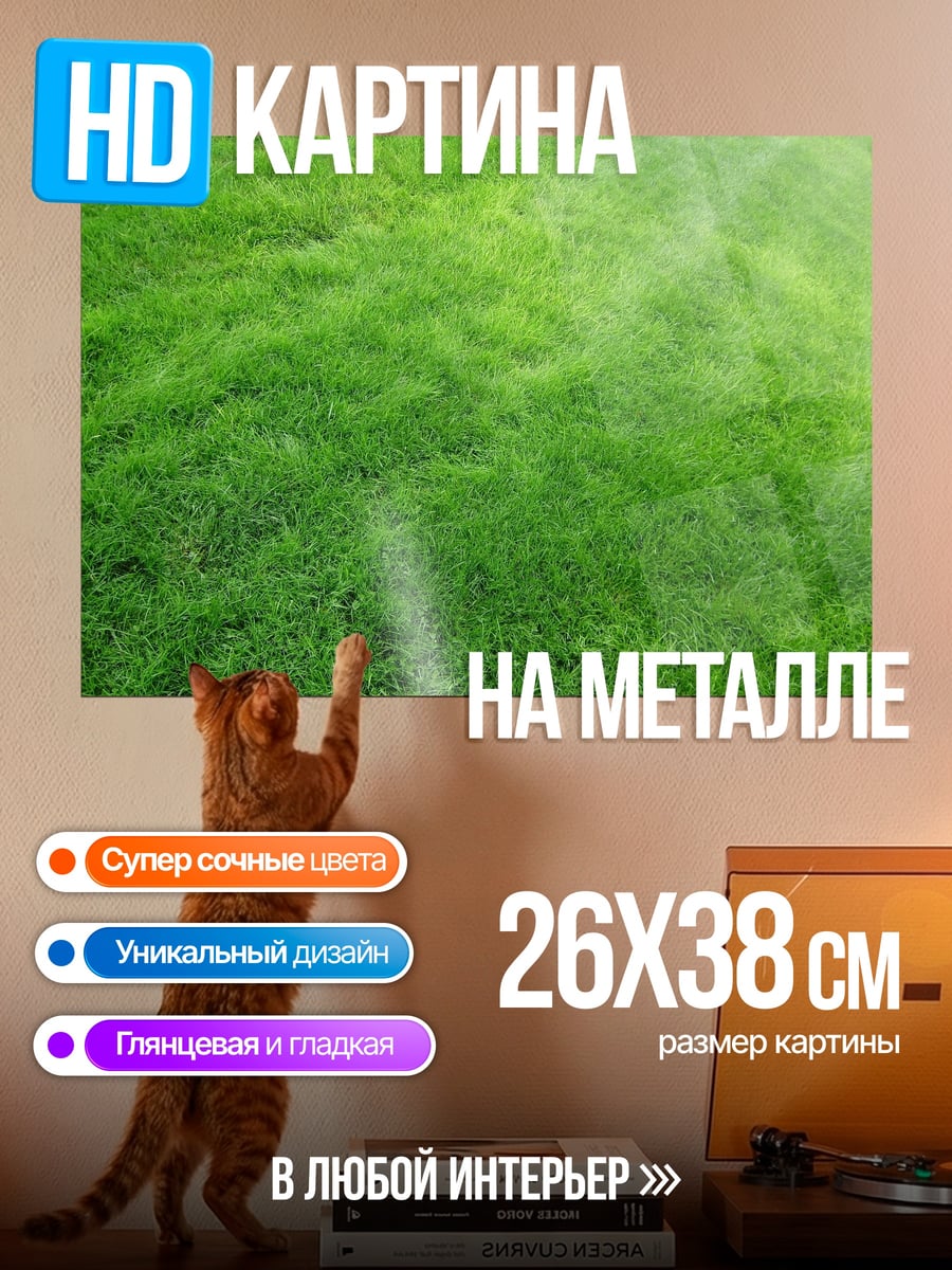 Картина на металле Зеленая трава