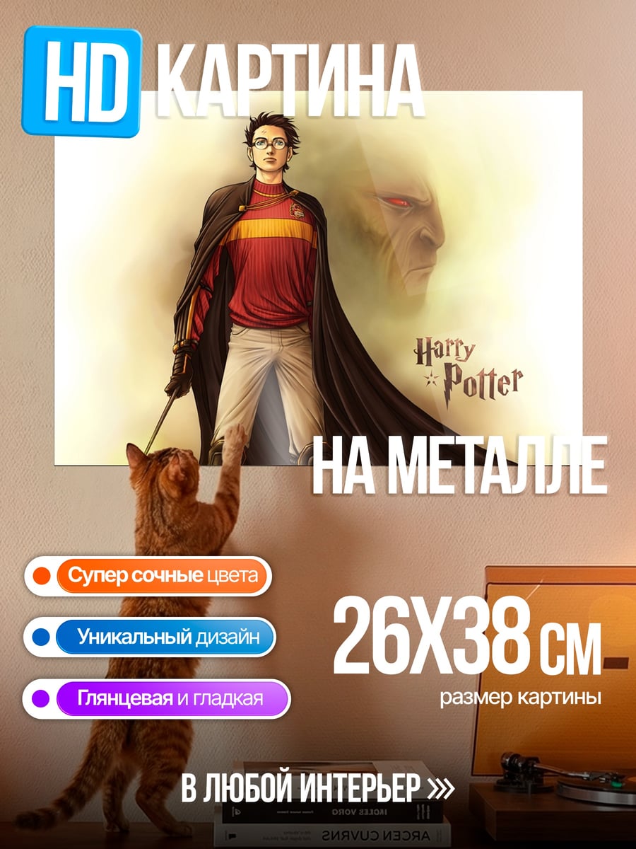 Картина на металле Гарри Поттер с палочкой