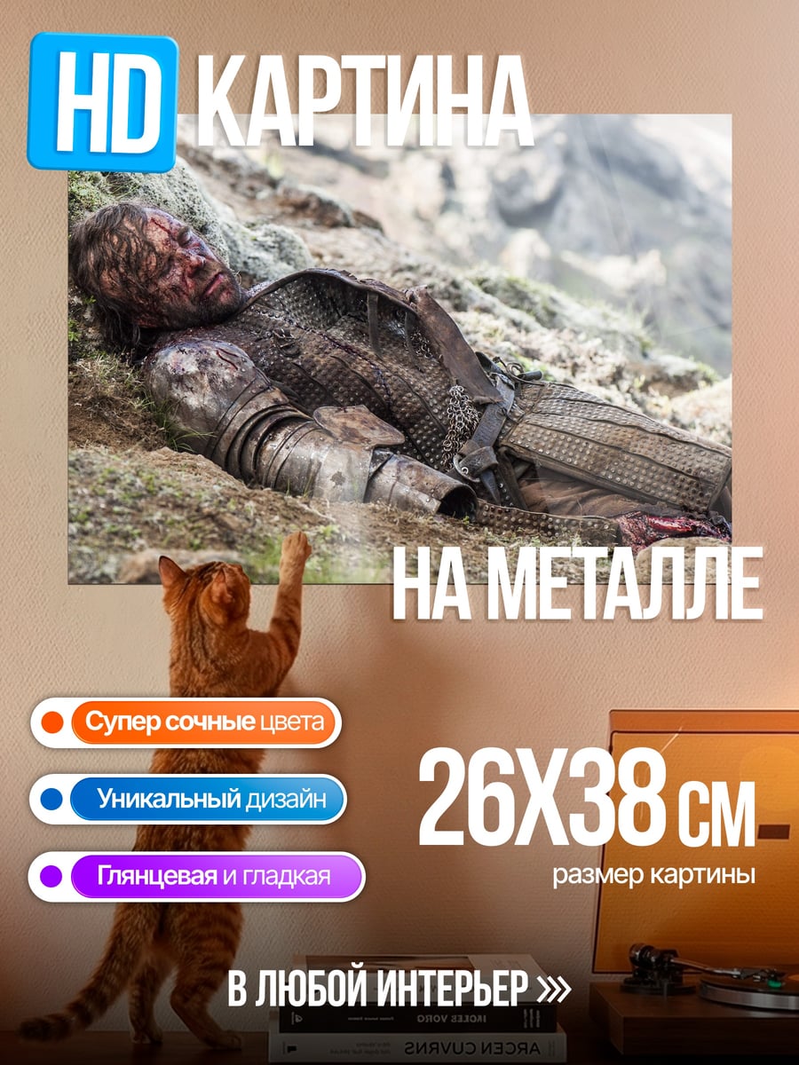 Картина на металле павший воин
