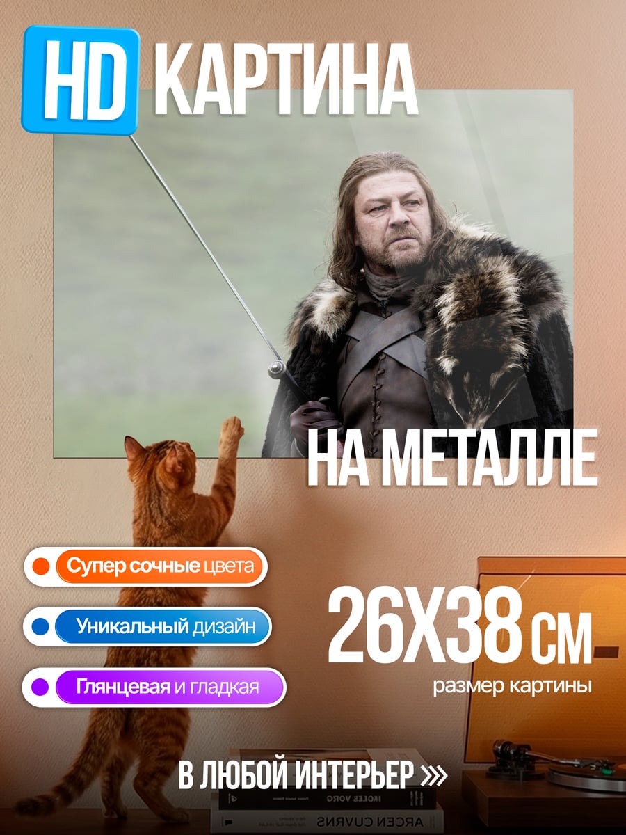Картина на металле Нэд Старк Севера