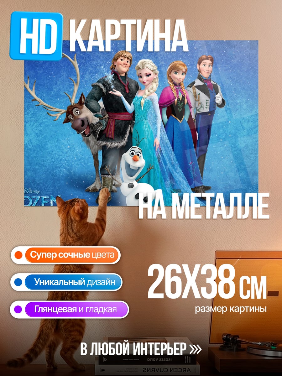 Картина на металле Персонажи Холодное сердце