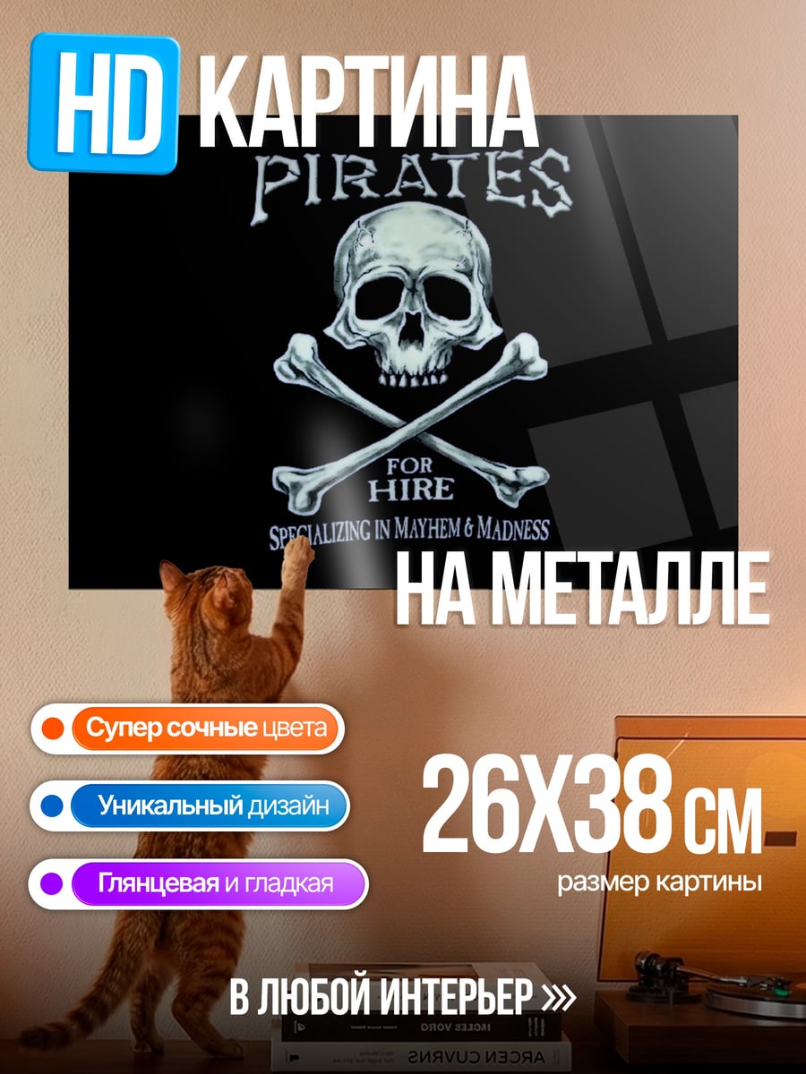 Картина на металле Пираты наёмники