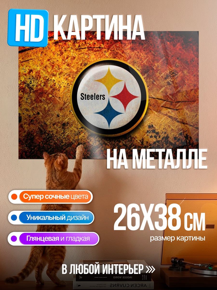 Картина на металле Логотип Steelers