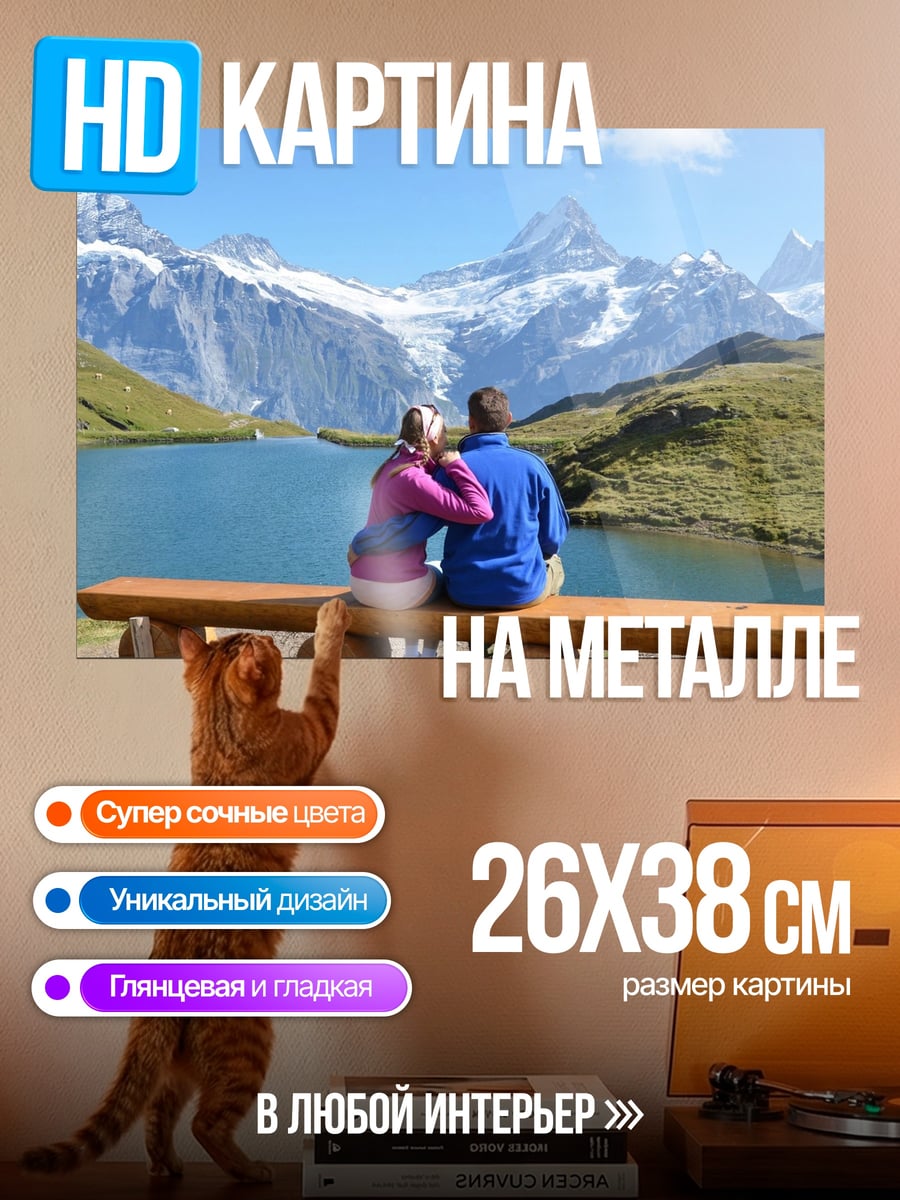 Картина на металле Горная пара