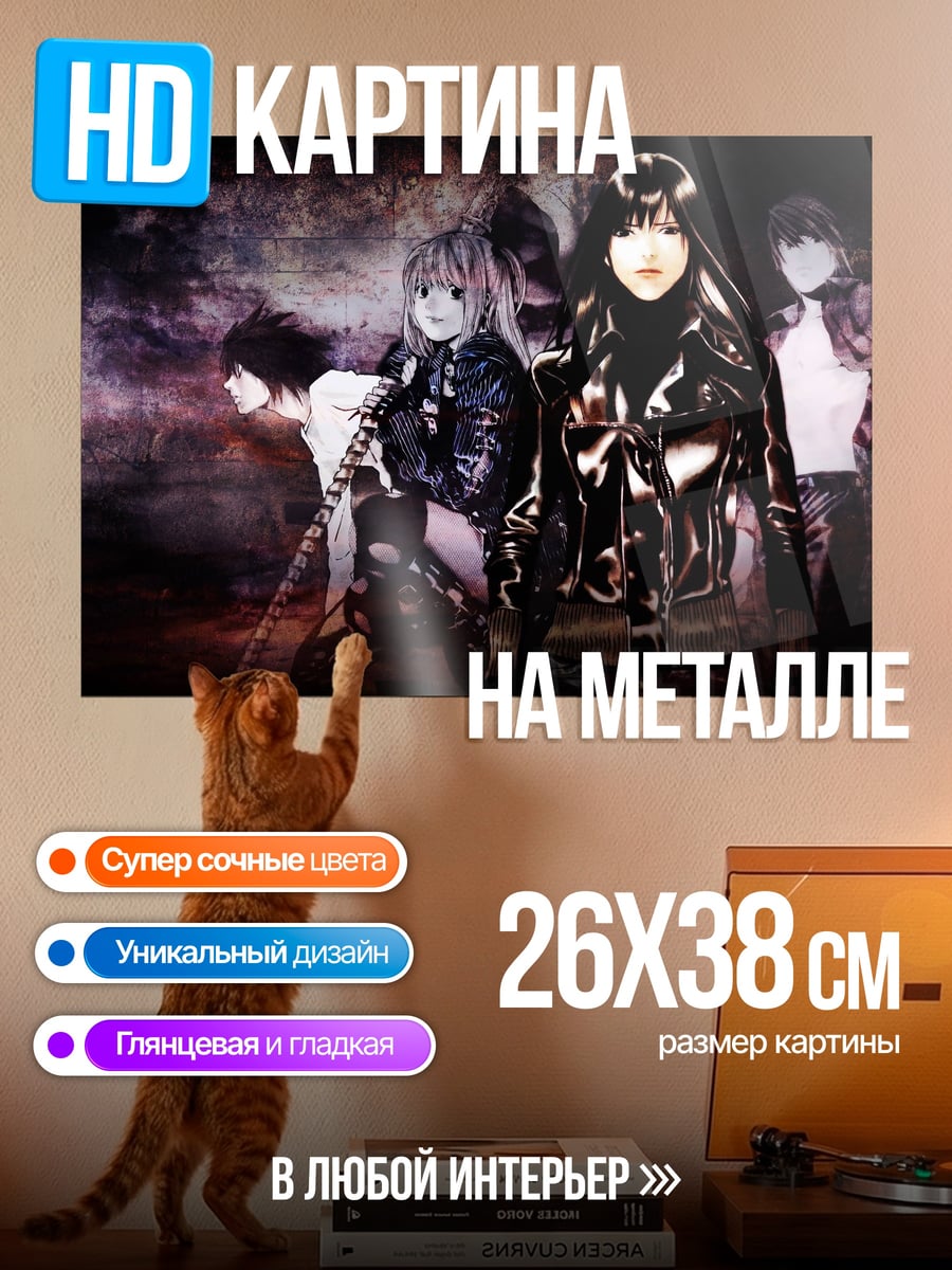 Картина на металле Группа аниме персонажей