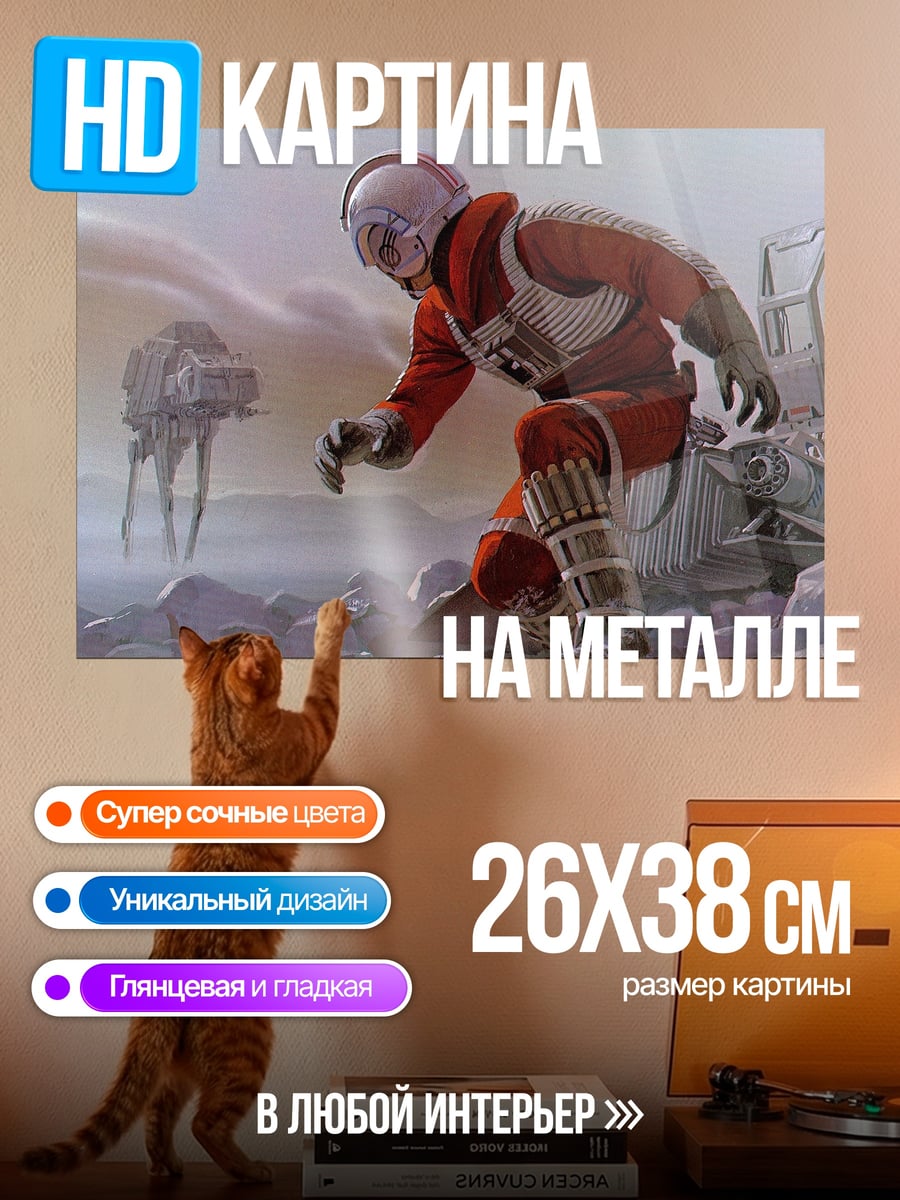 Картина на металле Пилот на Хоте