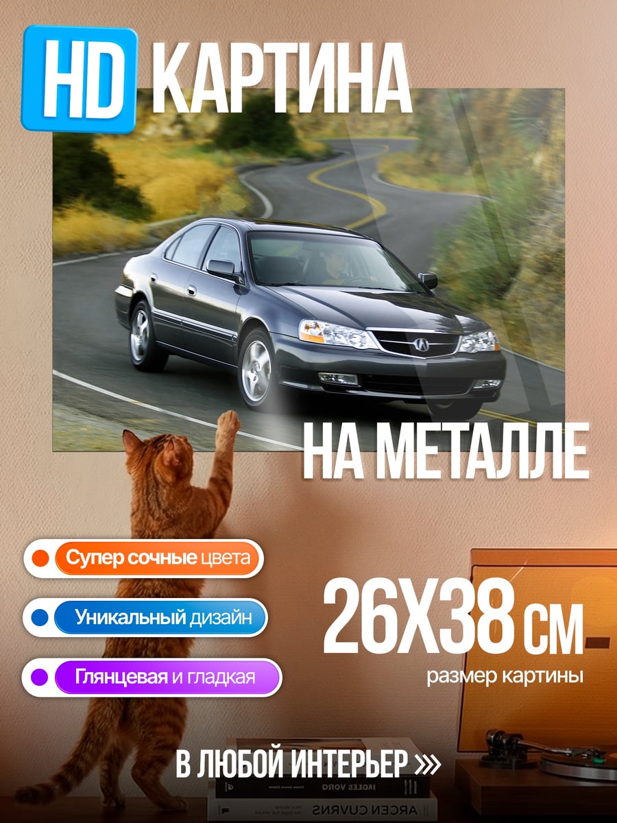 Картина на металле Автомобиль на дороге