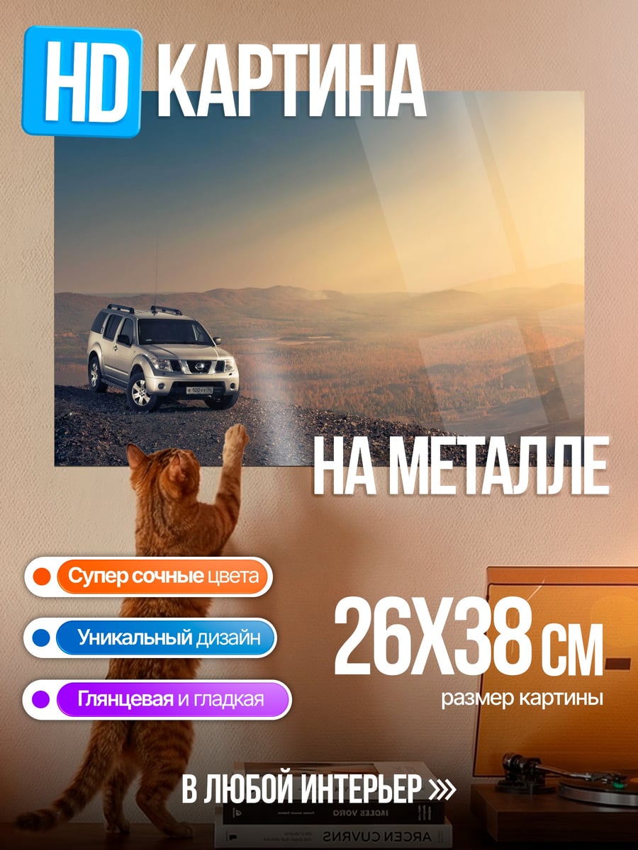 Картина на металле Внедорожник в пустыне