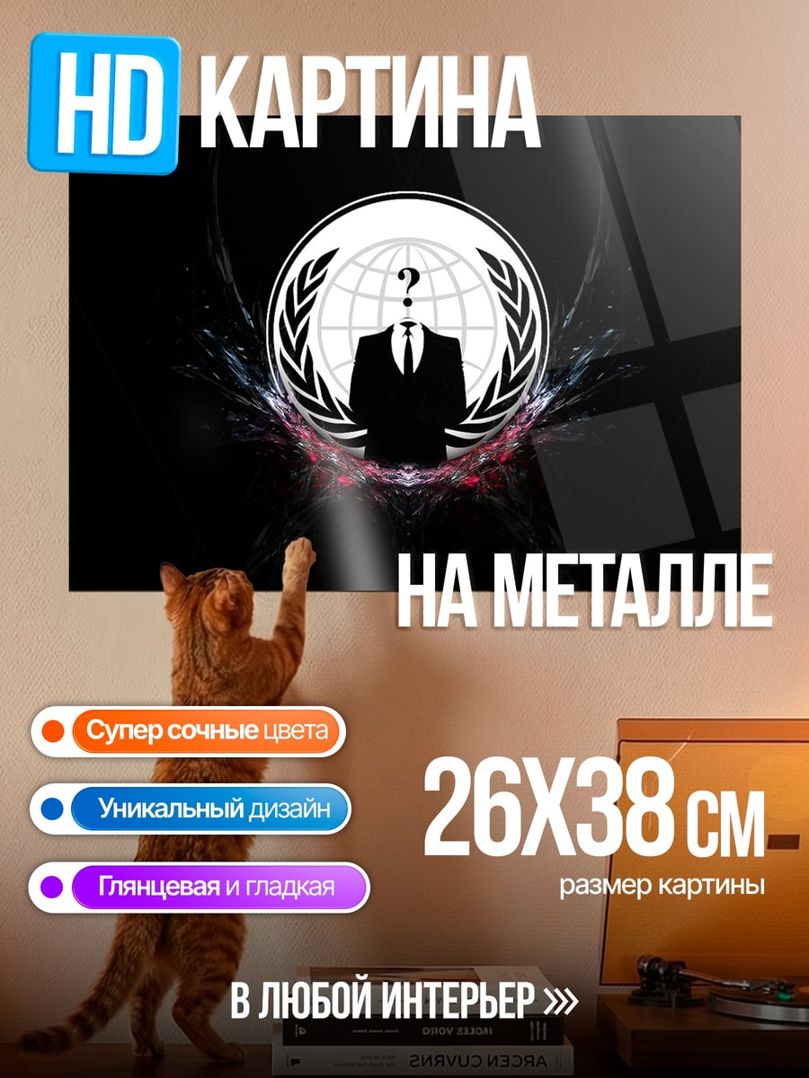 Картина на металле Анонимный Вопрос Миру