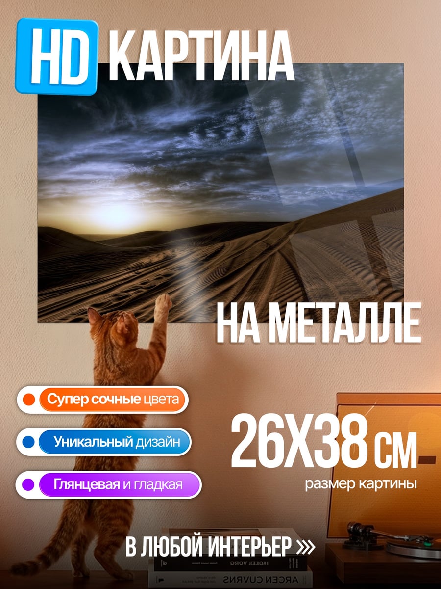Картина на металле Пустынный закат