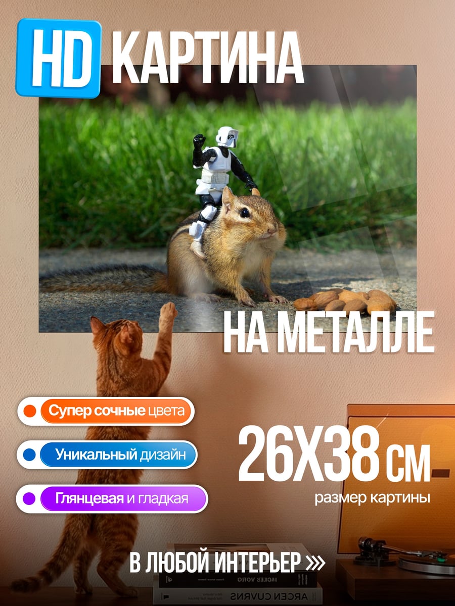 Картина на металле Штурмовик на бурундуке