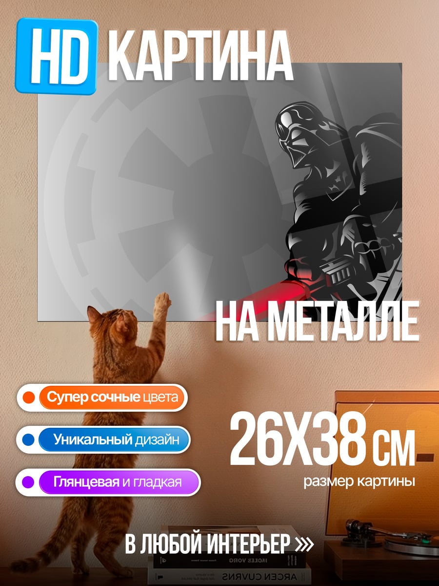 Картина на металле Дарт Вейдер с мечом