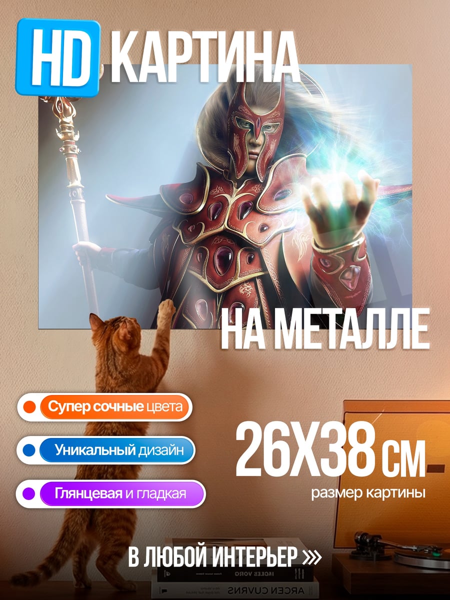 Картина на металле маг в доспехах