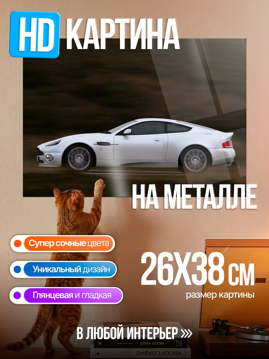 Картина на металле Белое купе