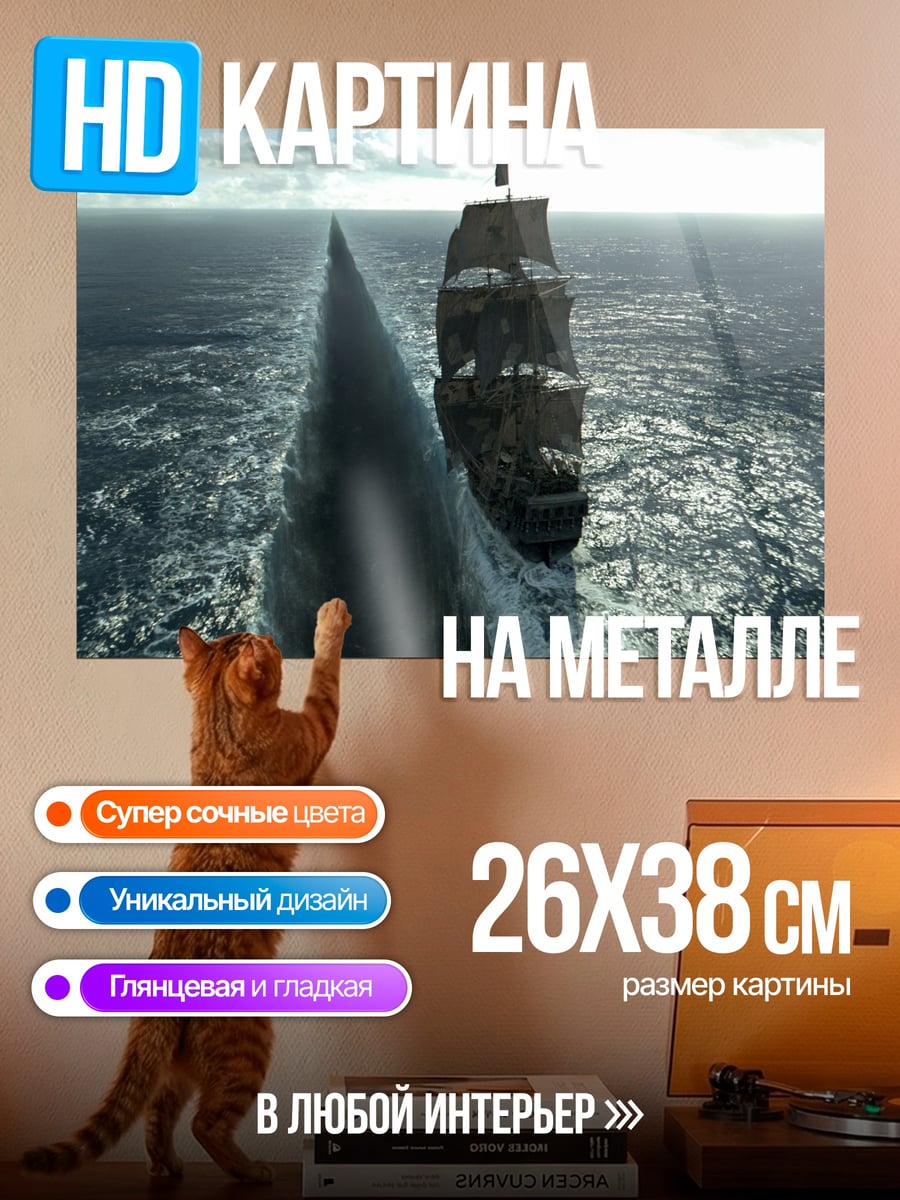 Картина на металле пиратский бриг