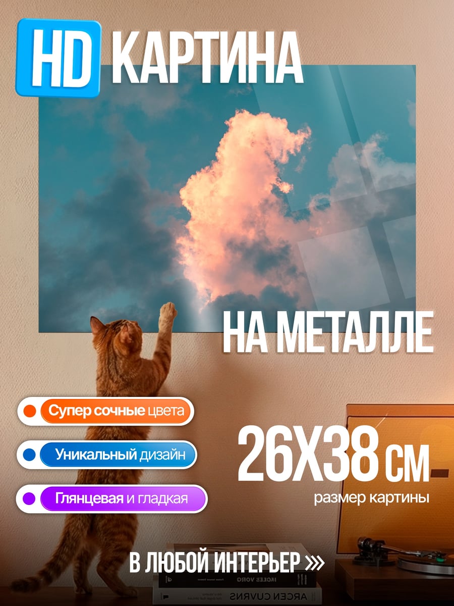 Картина на металле Розовое облако