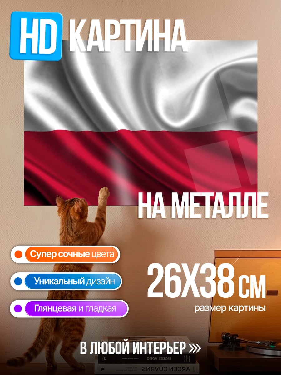 Картина на металле Флаг Польши