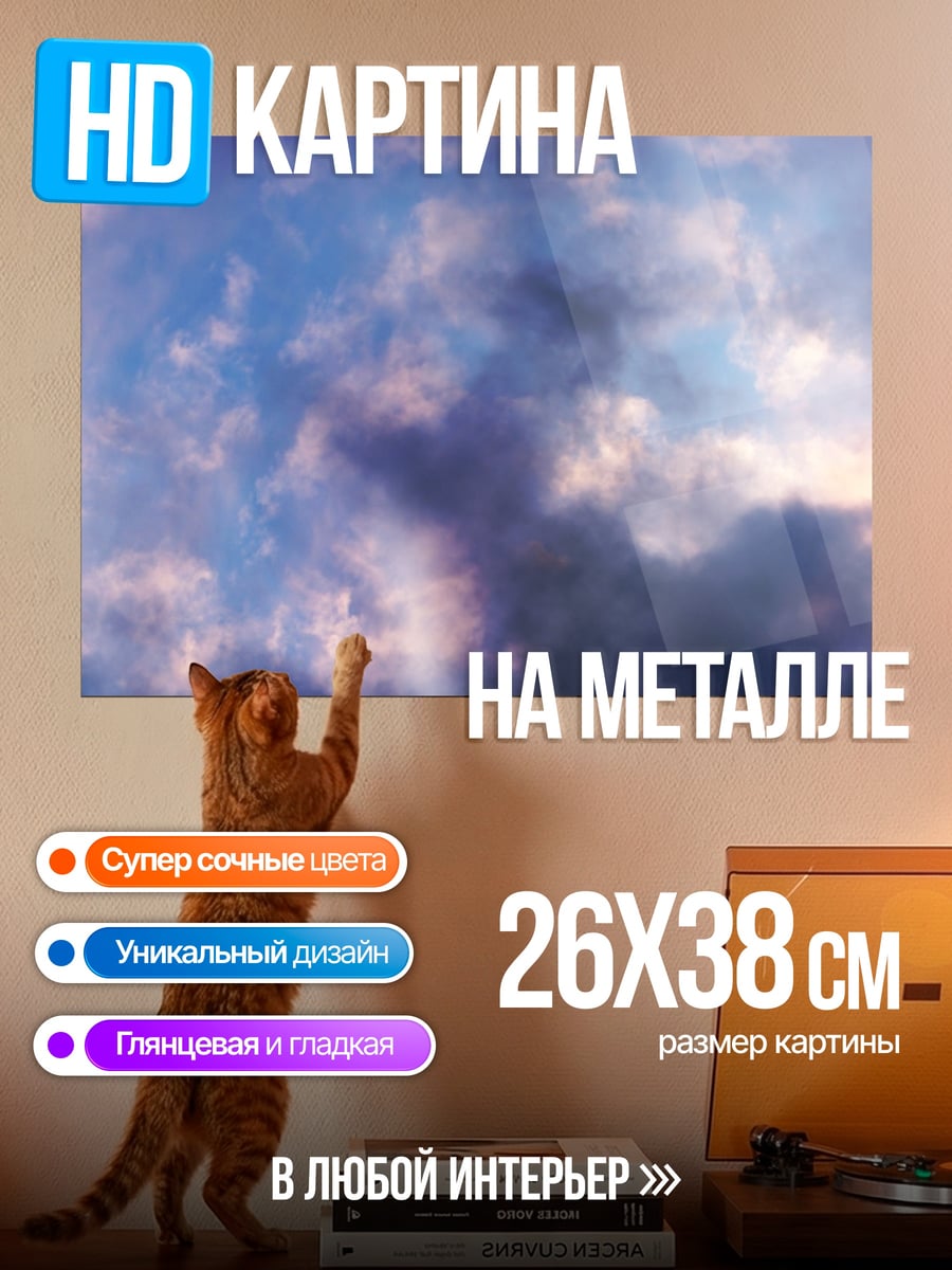 Картина на металле Небесная буря