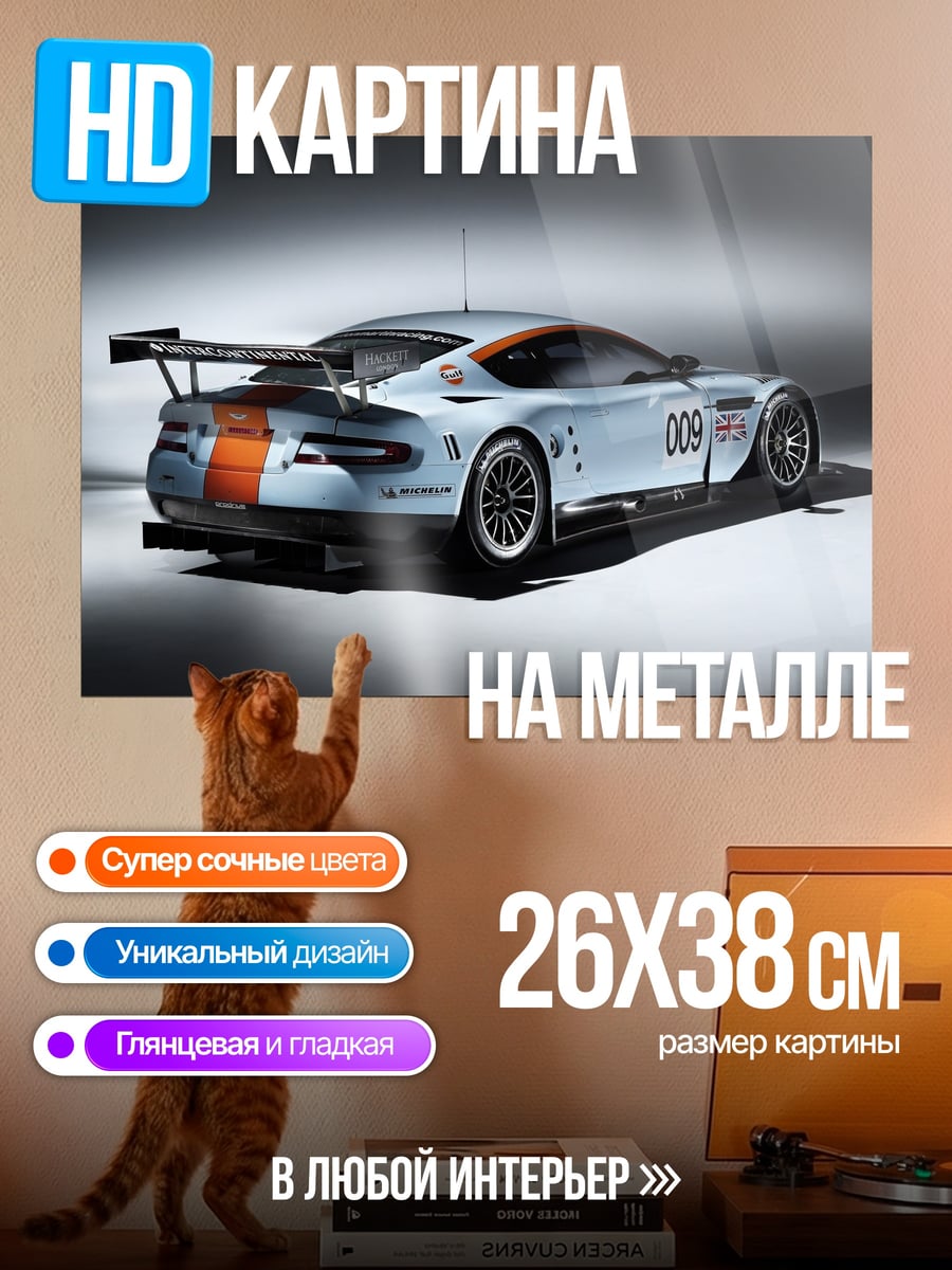 Картина на металле Гоночный автомобиль