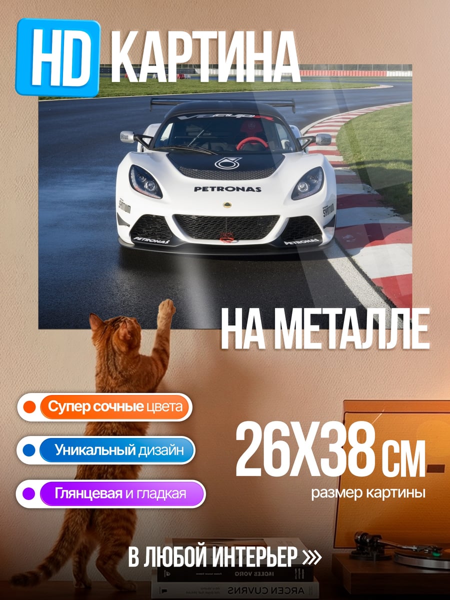 Картина на металле Белый спорткар