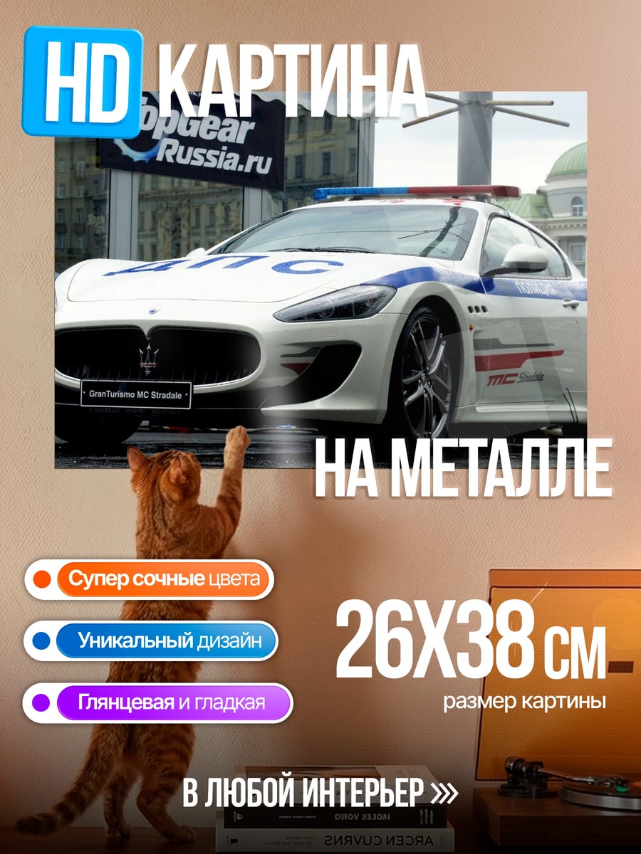 Картина на металле Полицейский Мазерати