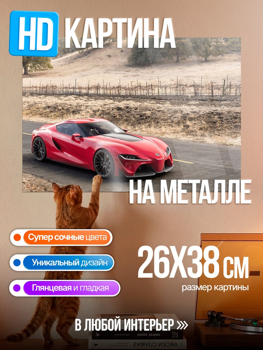 Картина на металле Красный спорткар