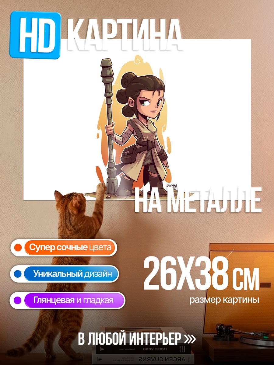 Картина на металле Рей Чиби Звездные Войны
