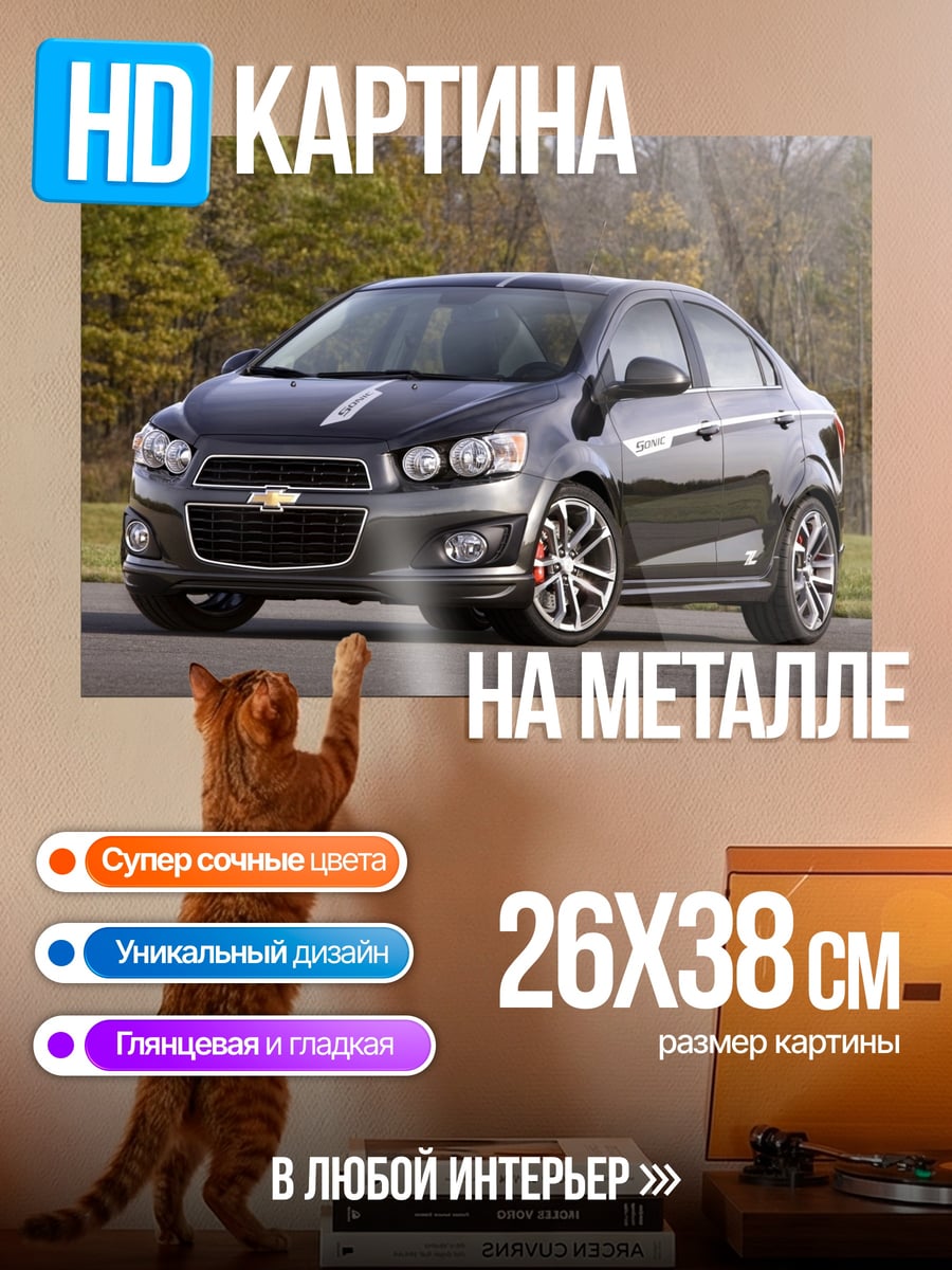 Картина на металле Спортивный седан дороге