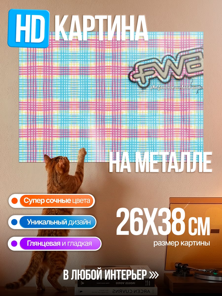 Картина на металле клетка FWB