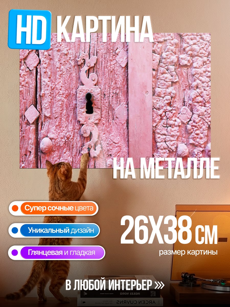 Картина на металле старая дверь