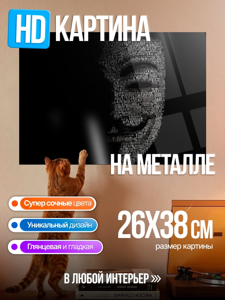 Картина на металле маска анонимуса