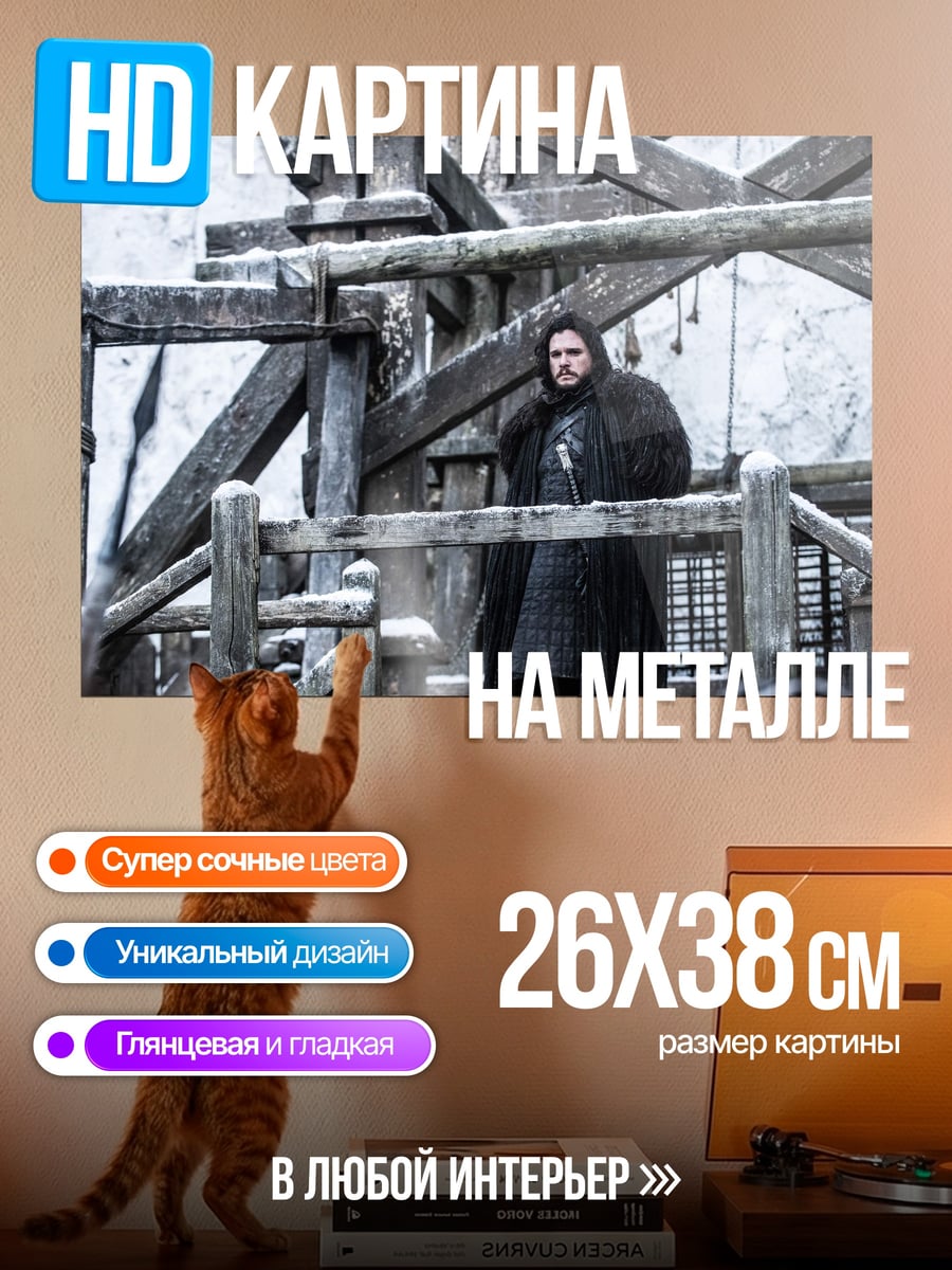 Картина на металле Джон Сноу в метели