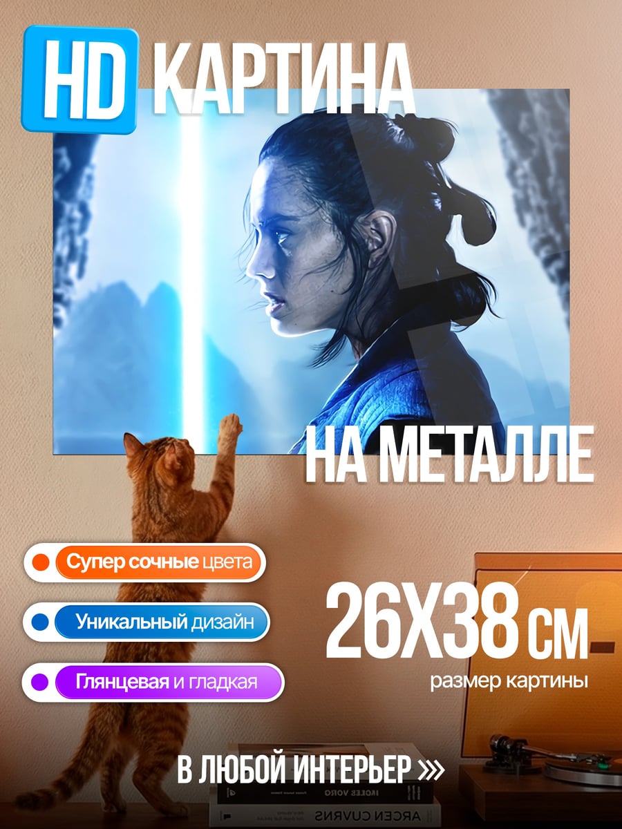 Картина на металле Рей с световым мечом