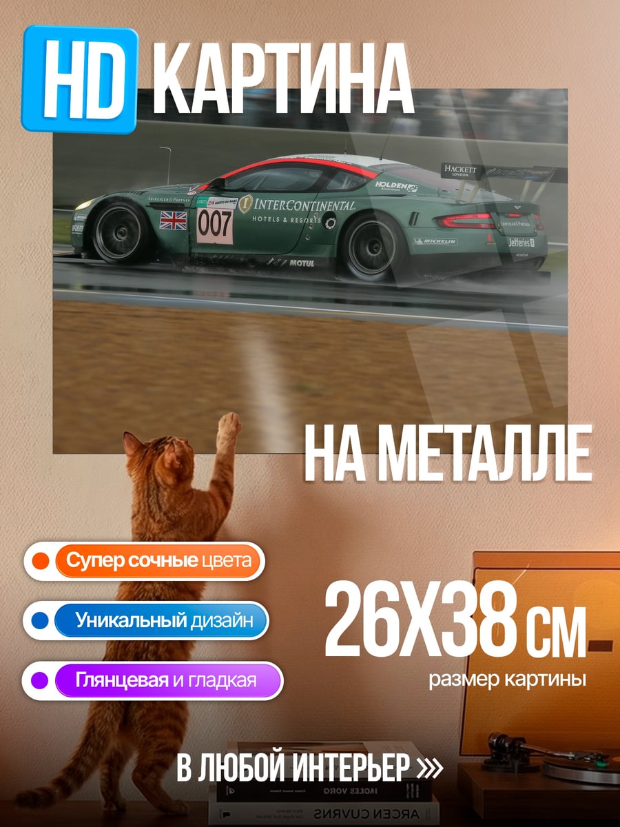 Картина на металле Гоночный автомобиль 007