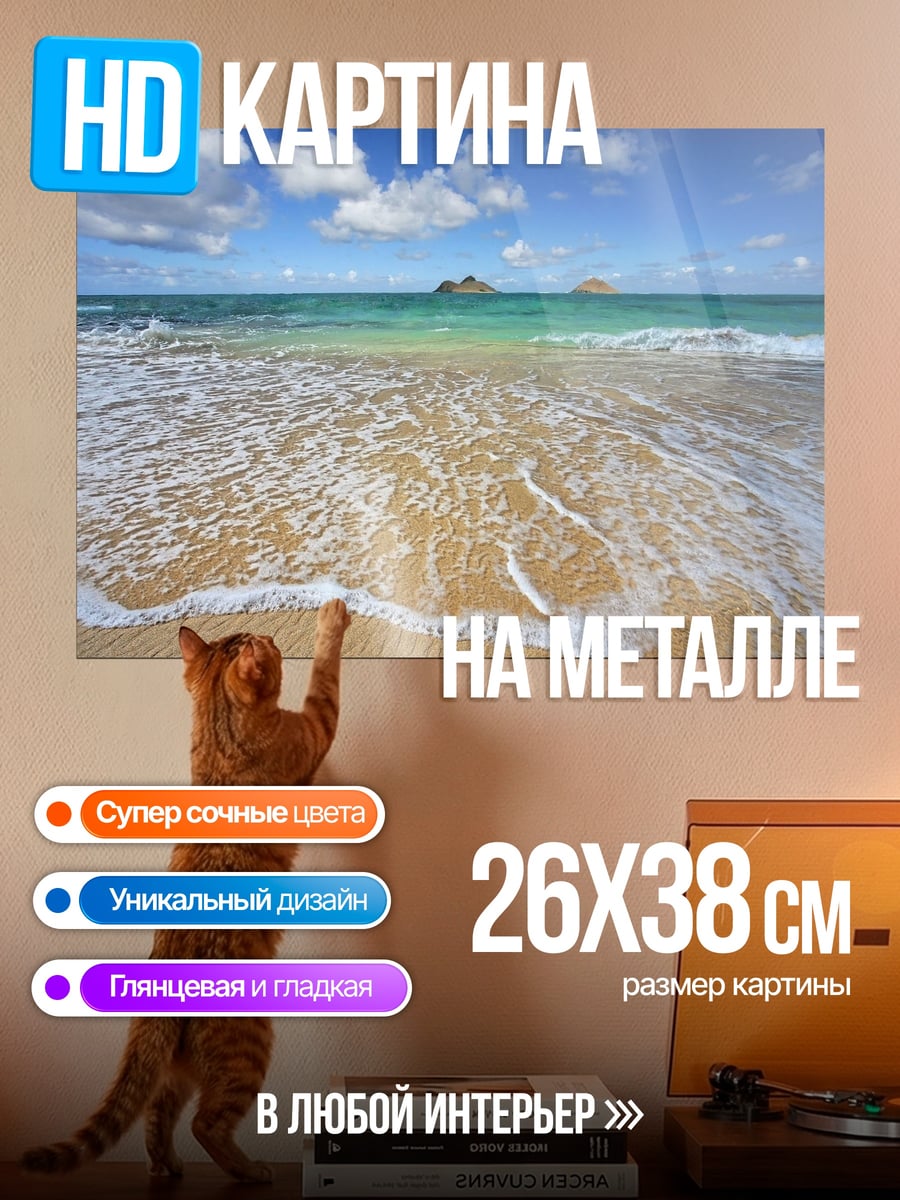 Картина на металле Пляж с волнами